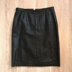 Genuine vintage black leather skirt